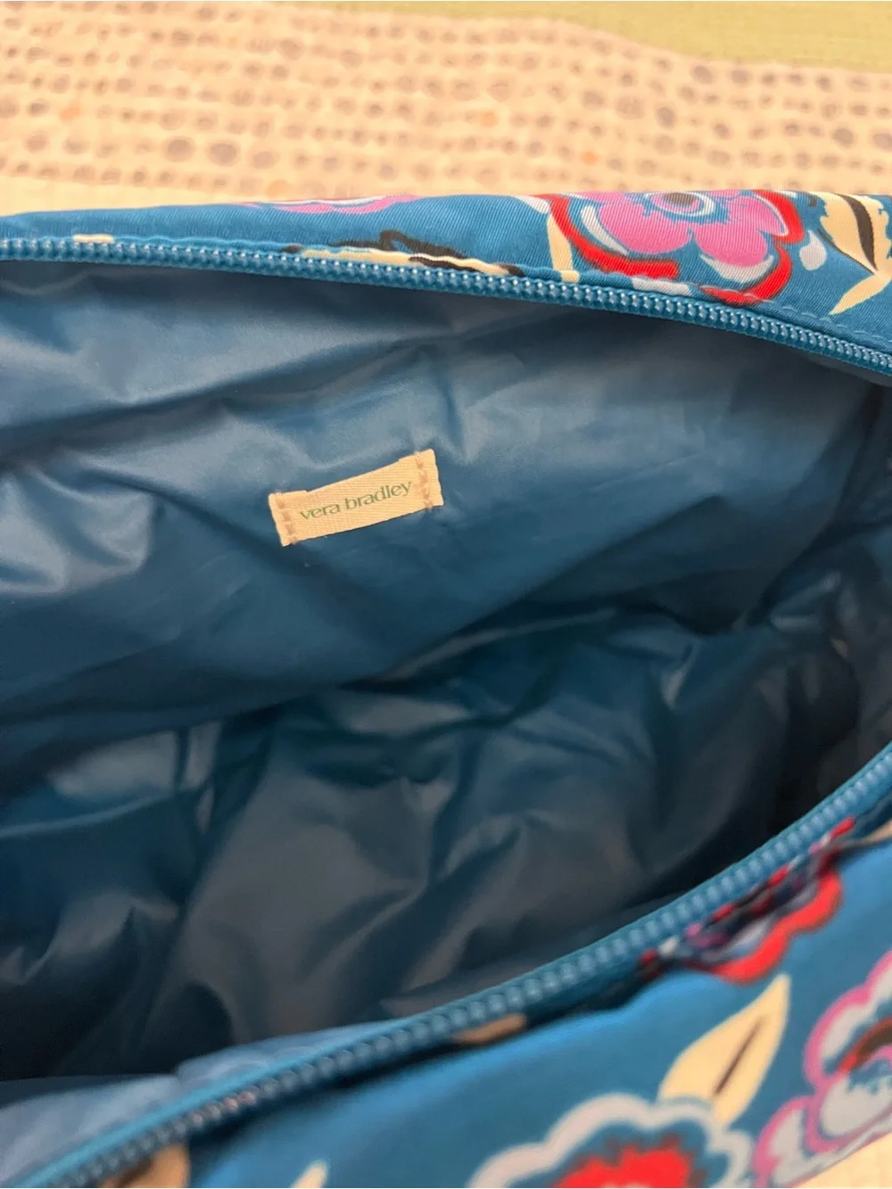 Vera Bradley Floral Blue Zip Cosmetic Pouch - Women's Bag